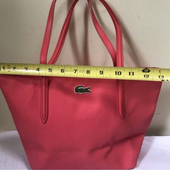 Lacoste L.12.12 Medium Tote Bag Coated Canvas Zip Top Shoulder bag Travel Preppy - Picture 8 of 16